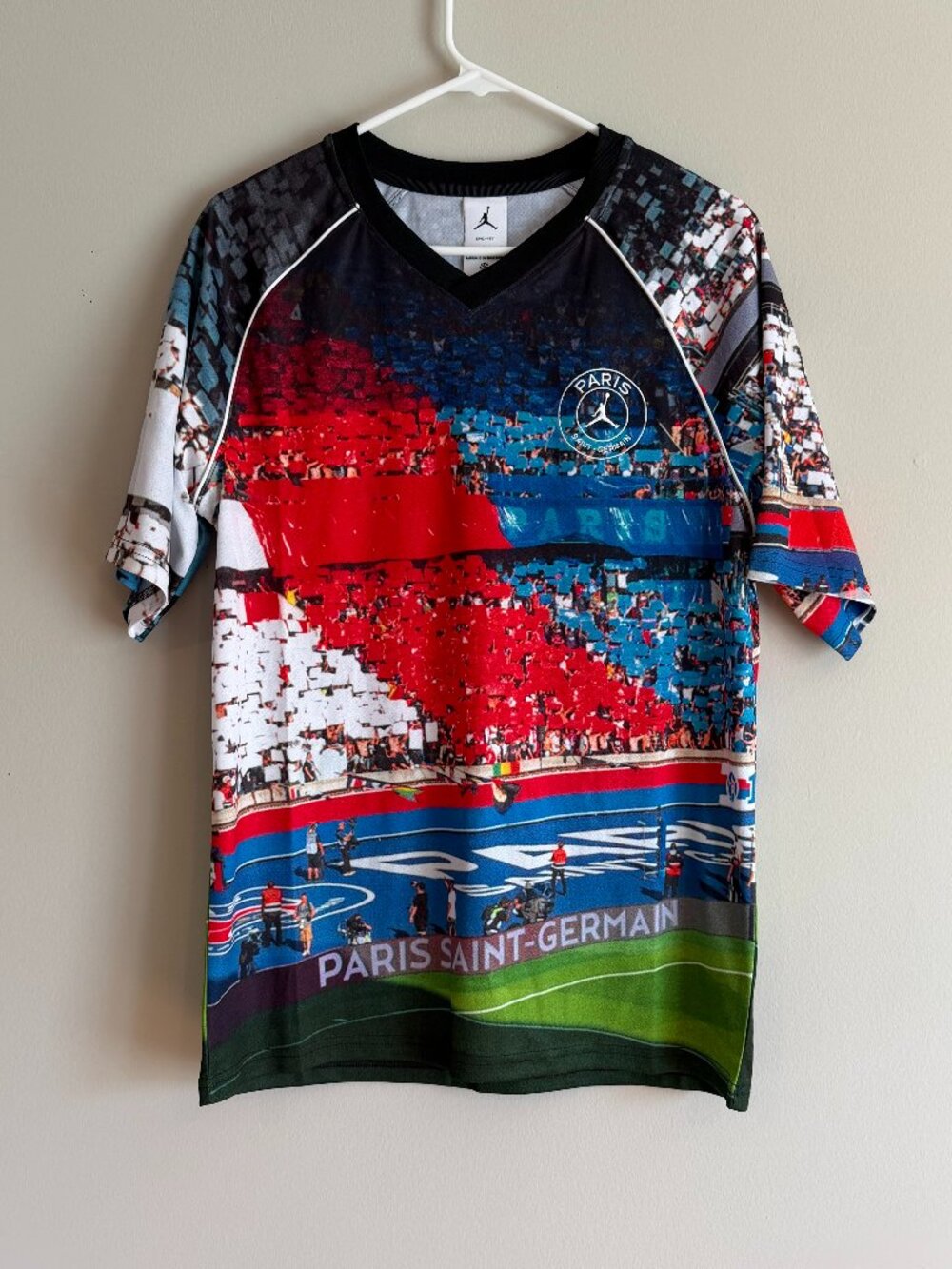 Nike HV3419-010 Mens Small Paris Saint-Germain X Jordan Jersey Top AOP